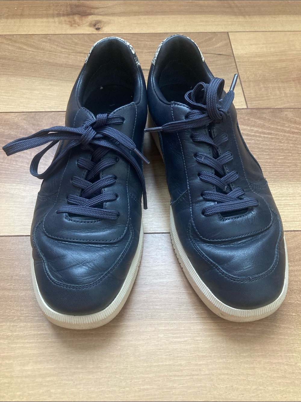 Vince Navy Leather Sneakers